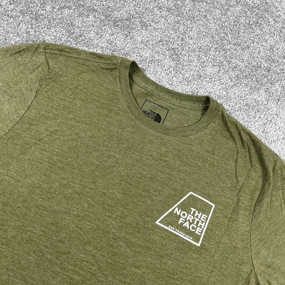 North Face T Shirt Womens Medium San Francisco Outdoors Hiking‎ Military Green